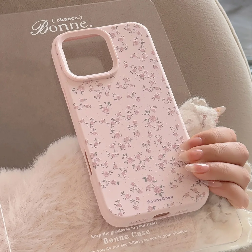 Flower Pattern Silicone Phone Case For iPhone 17 16 15 14 13 12 11 Pro Max Plus Shockproof Bumper Back Cover