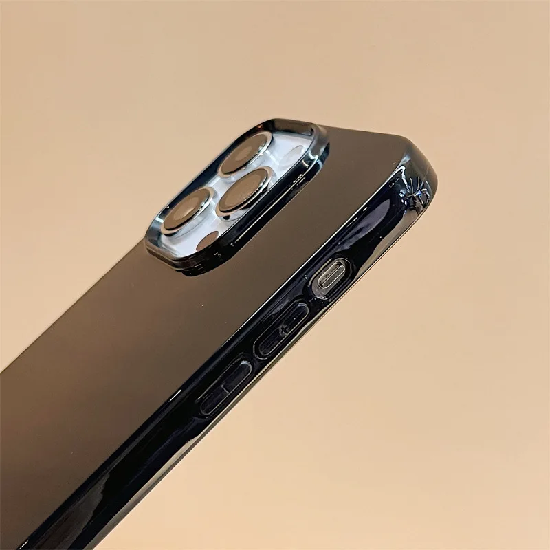 Soft Silicone Glossy Shockproof Phone Case For iPhone 16 15 14 13 12 11 Pro Max XR XS X 7 8 Plus SE Plain Bumper Back Cover