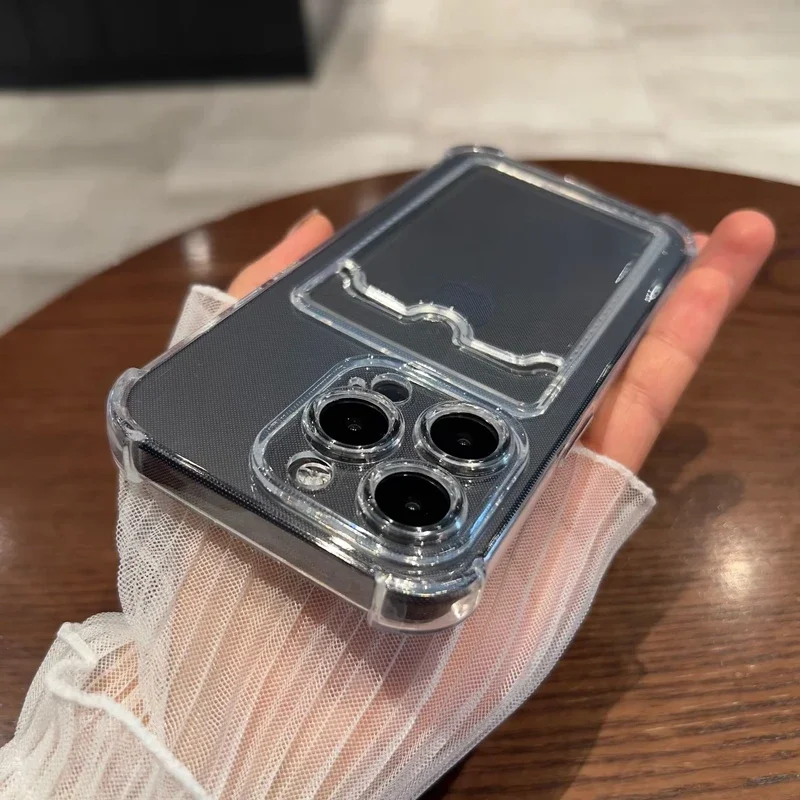 S731ba03f89ba40bfb8ce69393daee16fW.webp Luxury Soft Card Bag Phone Case For iPhone 17 16 15 14 13 12 11 Pro Max X XS Max XR 7 8 Plus SE 2022 Transparent Bumper Cover