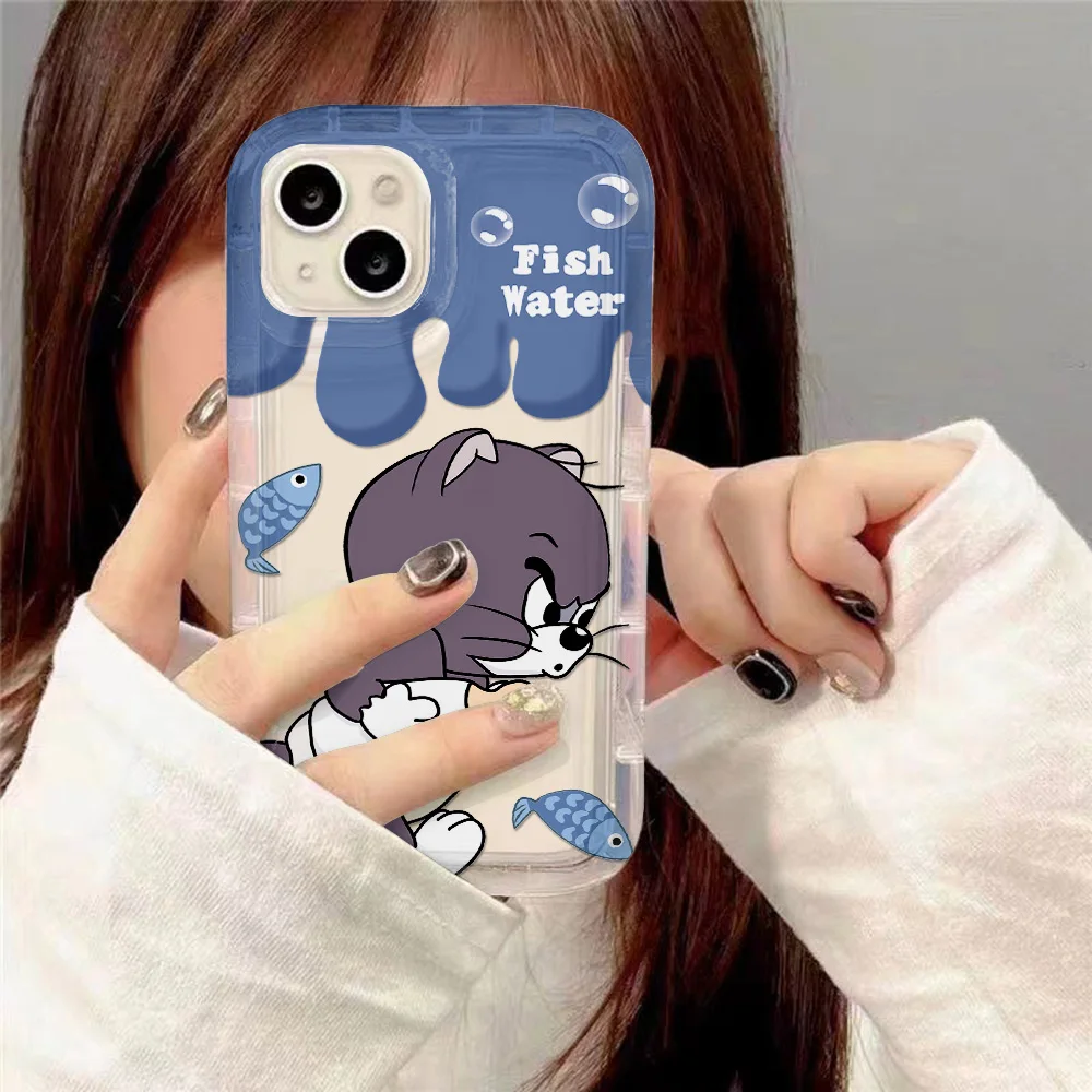 S7361c3d8764844cf98857e70cb40be51d.webp Lovely Cartoon Clear Case for TomS JerryS IPhone 16 15 14 13 12 11 Pro Max 14 15 7 8 Plus X XR XS Max SE2020 Airbag Shockproof