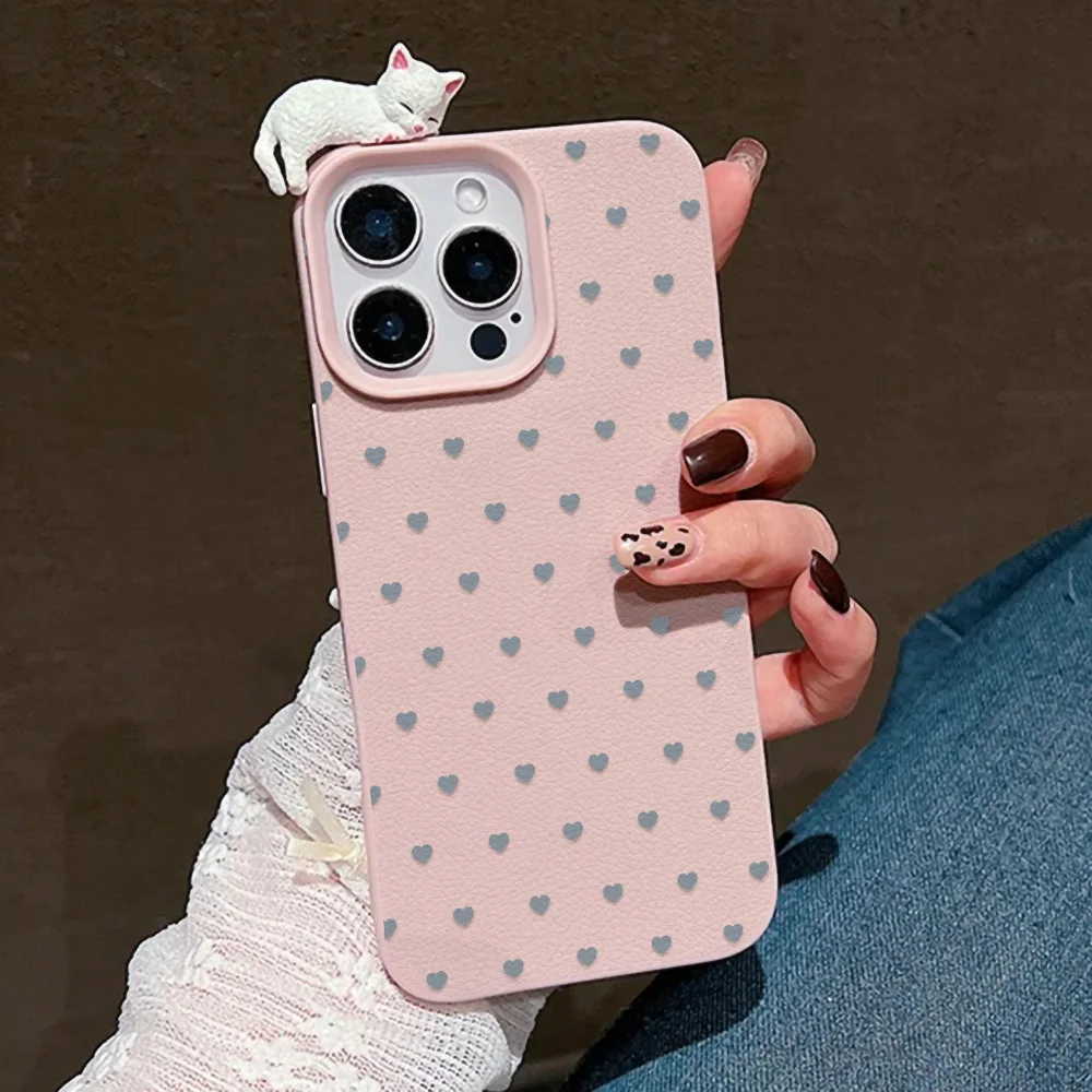 S74207c2796eb40909457cc6dd173a7a9j-2.webp Love Heart Phone Case For iPhone 17 Pro Case iPhone 13 16 14 11 12 15 Pro Max 17 Air Plus 3D Cat Lychee Pattern Leather Cover