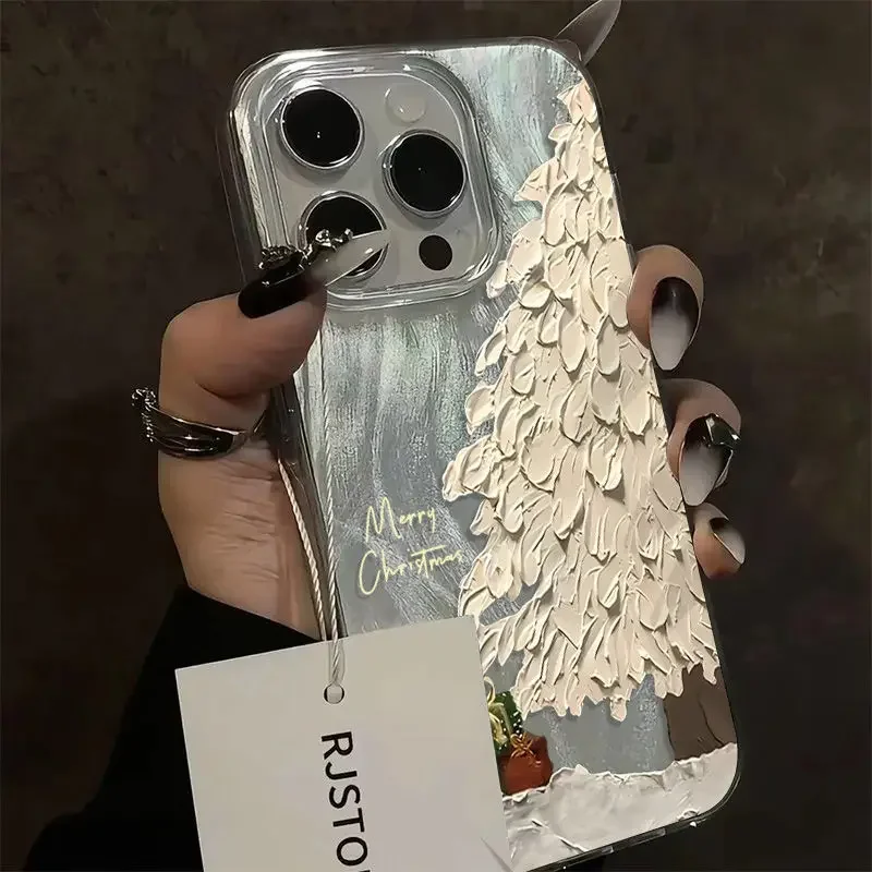 S7443a57aea6f46d887231e0b5c570ed0o.webp Oil painting Christmas Tree Phone Cases For iPhone 17 Pro Max 17Air 16 Pro Max 16E 15 14 13 12 11 Pro Camlet Anti Drop Cover