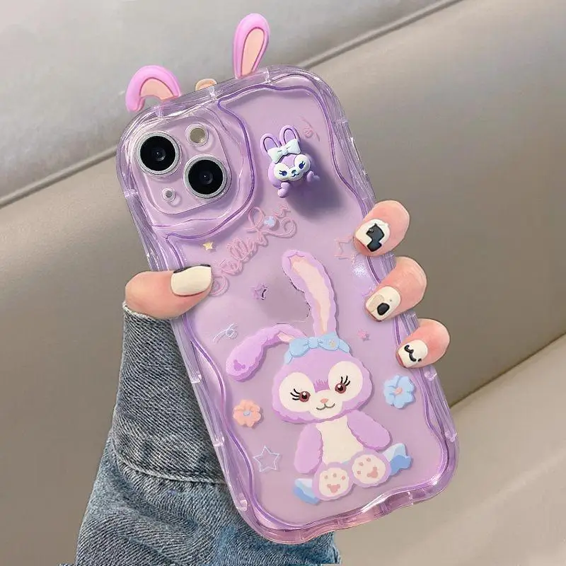 3D Cartoon Rabbit Case For iPhone 16 15 14 Plus 13 12 Mini 11 Pro XR XS Max