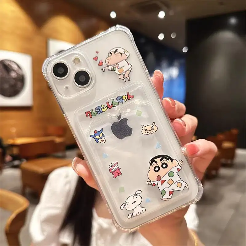 S753172b9a54c4032a32e74fbdf363e94N.webp Cute Crayons Shin-chans Photo Card Slot Wallet Case For iPhone 17 Pro 17 Air 15 Pro Max 16 14 13 12 11 Plus 16e Cover Funda Sili