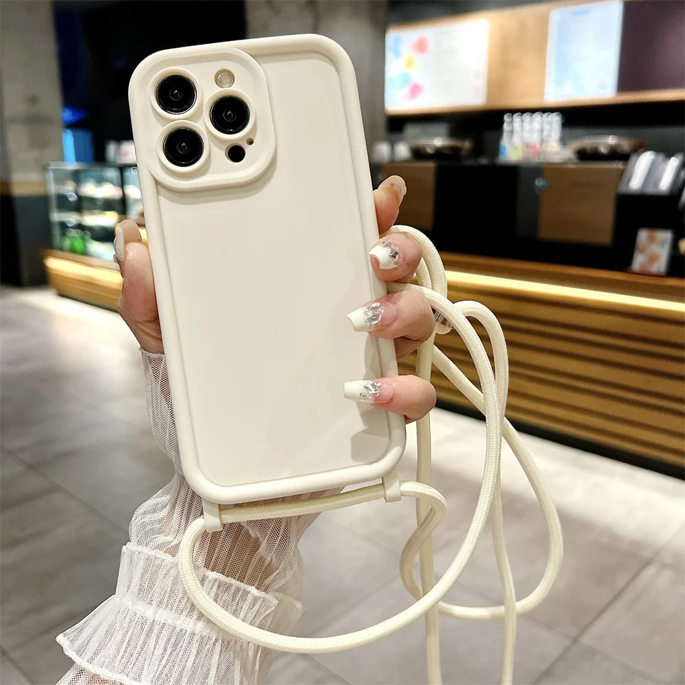 S75f0d6578f184fc9aa3455d20d45ae28K-2.webp Phone Case For iPhone 14 13 15 16 Pro Max 17 Air 16E 12 11 X XR XS 7 8 Plus Crossbody Adjustable Lanyard Strap Rope Soft Cover