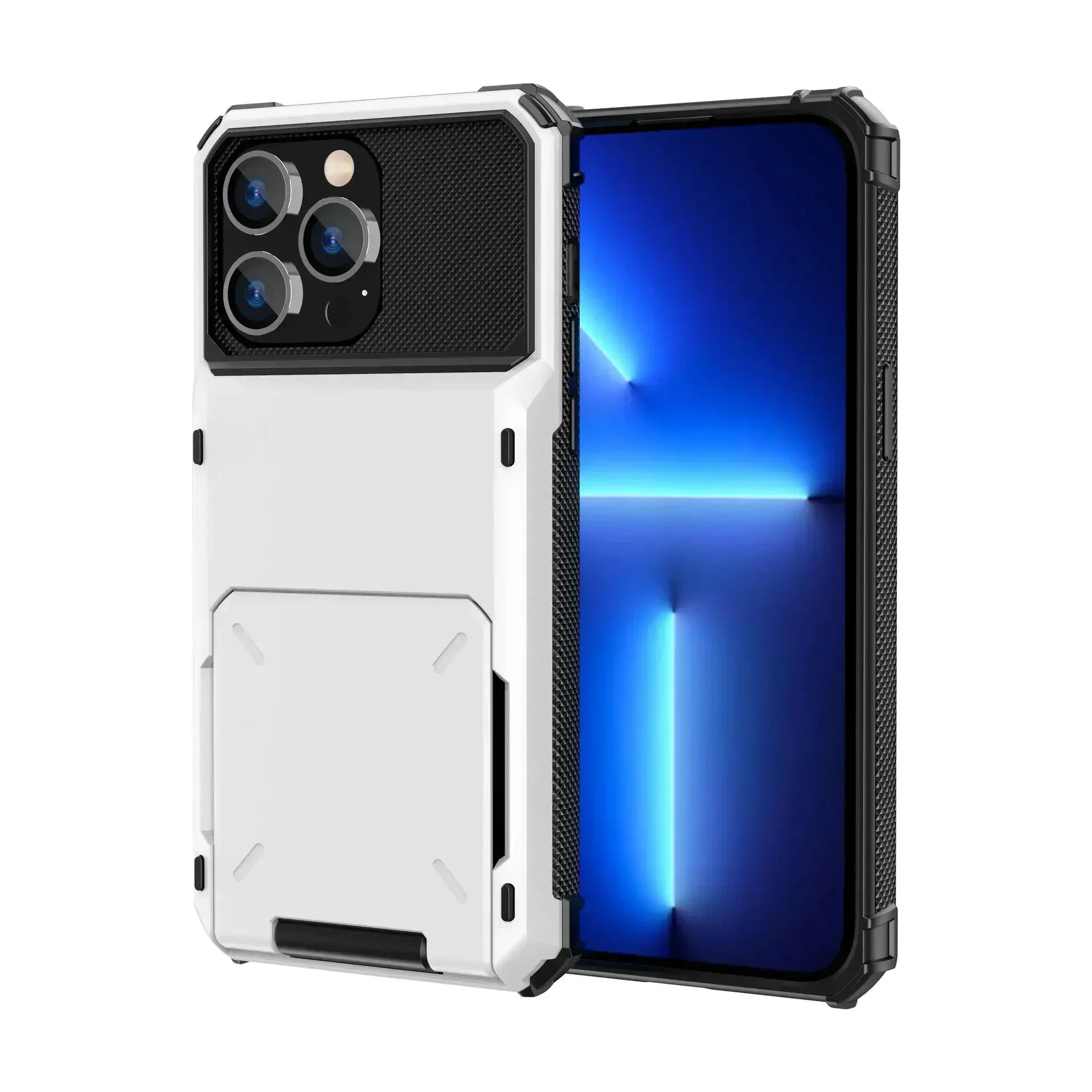 S762c9c59ab2c4b4caca1fd7f2b1e759fy.webp Card Holder Case For iPhone 17 Pro Max 16 15 Pro Max 14 13 12 11 Heavy Duty Wallet Hidden Flip Slot Protective Hard Back Covers
