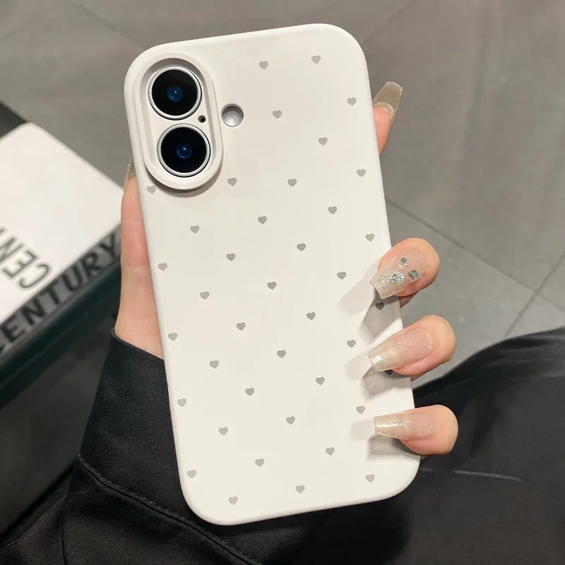 S76faf806ff4848ce953bdc95449d6603D-2.webp Cute Love Heart Candy Color Matte Case for iPhone 17 16 15 Pro Max 14 Plus 12 13 11 Air Soft Liquid Silicone Ultra Slim Cover
