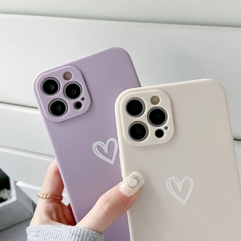 S770b0261bfe144c0ae49e156e480c918t.webp Cute Love Heart Soft Bumper Phone Case For iPhone 17 16 15 14 13 12 11 Pro X XR XS Max 8 7 Plus Mini Candy Matte Shockproof Cover
