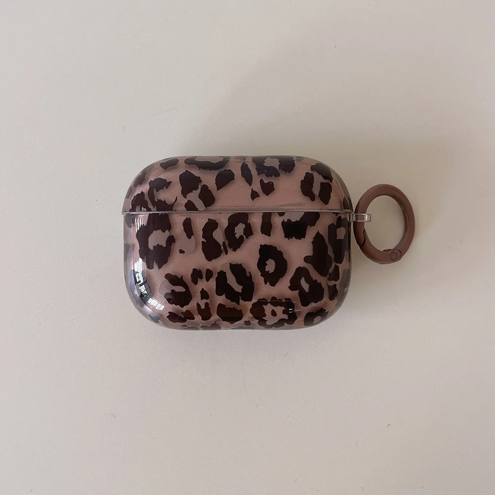 S771e7c89f03b47ebb45929f40a36d63eY.webp Luxury Transparent Leopard Print Black Love Heart Pendant for airpods 4 3 1 pro 2 Soft Silicone Protection Case