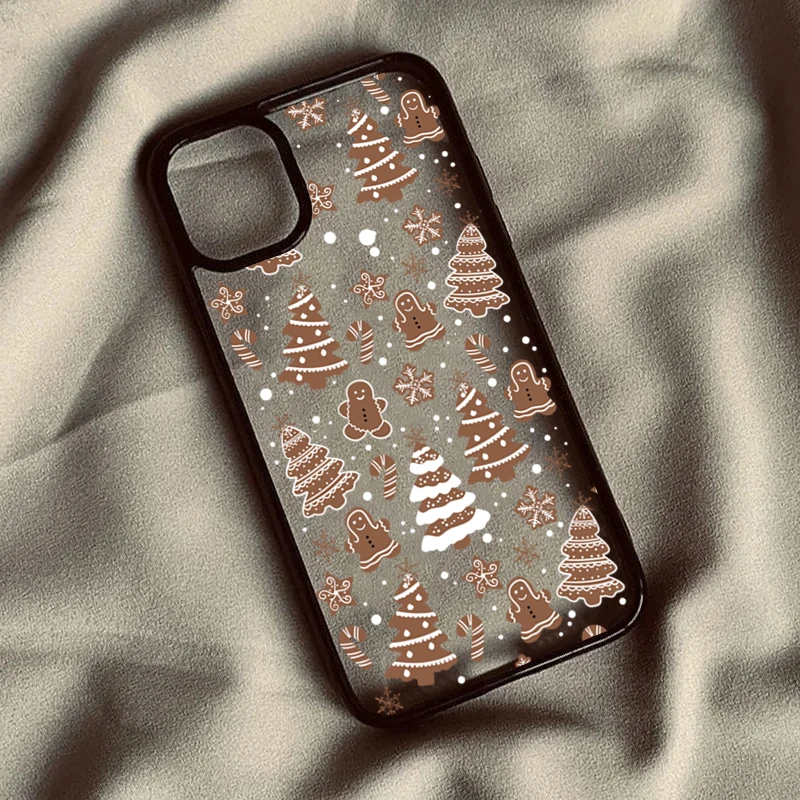 Christmas Tree Snowman Transparent Phone Case For iPhone 17 16 15 Pro Max Plus 14 13 12 11 17 Air Fashionable Shockproof Cover