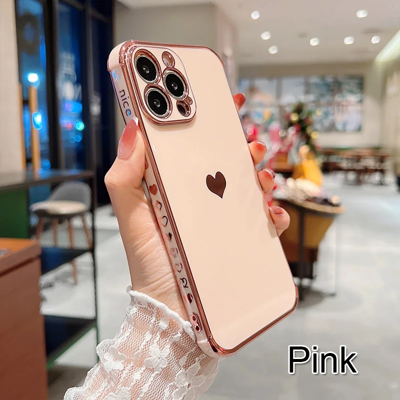 S7967170bf1674bc6b7af1297c1893a9b5.webp Electroplating Side Love Heart Phone Case For IPhone 17 16 15 14 13 12 11 Pro Max XR 8 Plus SE2/SE3 Shockproof Back Cover