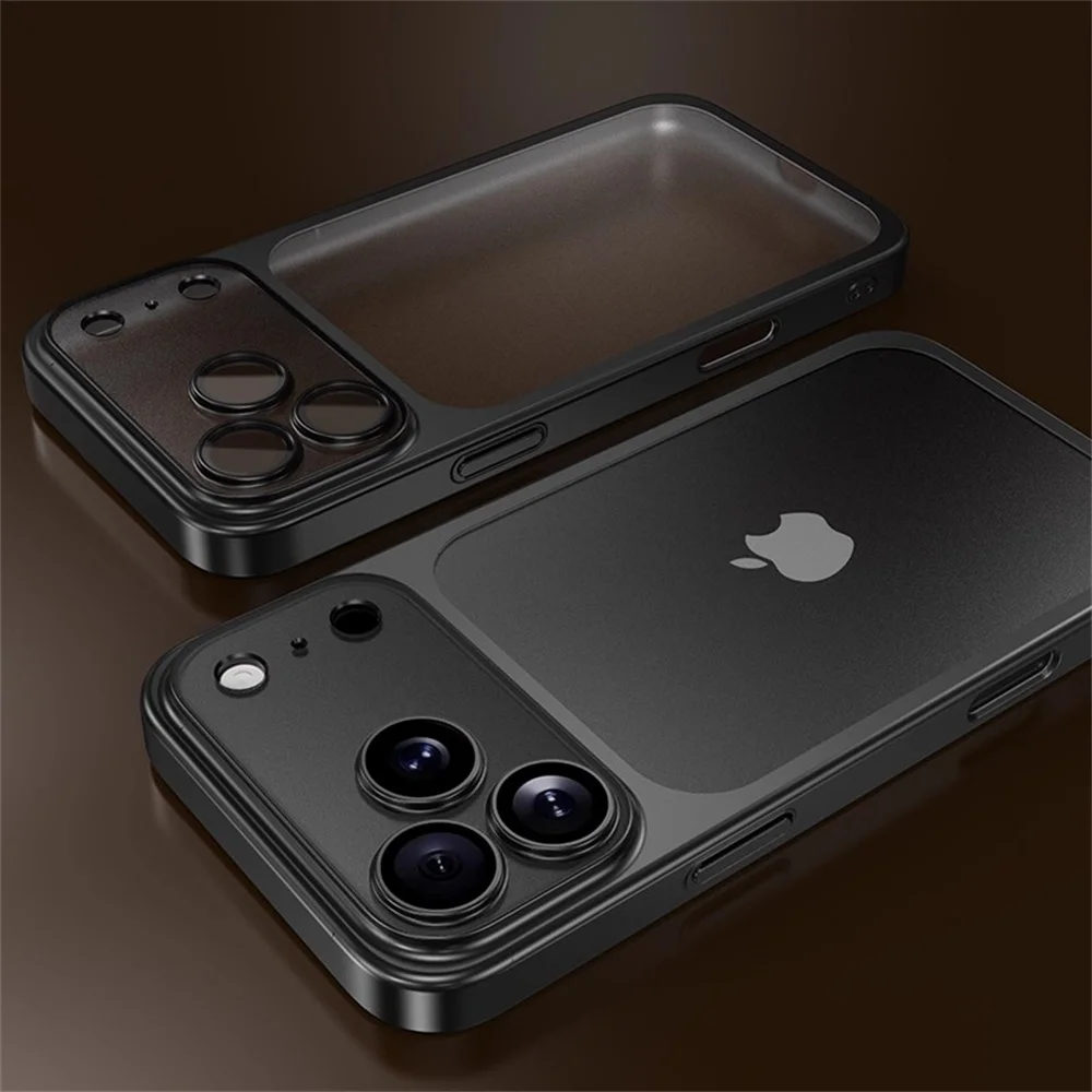 S79c90e507a694443a0d43688fc0d9cccM-1.webp Luxury Original Matte Clear Frosted Phone Case For iPhone 17 16 15 Pro Max Lens Protection Solid Color Frame Shockproof Cover
