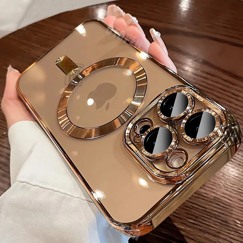 Official Desert Gold Phone Case For iPhone 17 Air 16 15 14 13 12 11 Pro Max Plus Clear Magsafe Magnetic Lens Protect Soft Cover