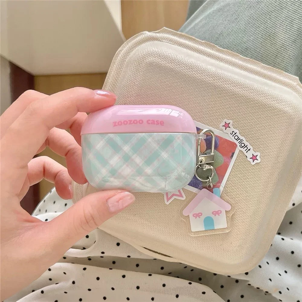 Simple Contrasting Color Grid Ripple Point Suitable For AirPods 3 Headphone Cover, New And Fresh