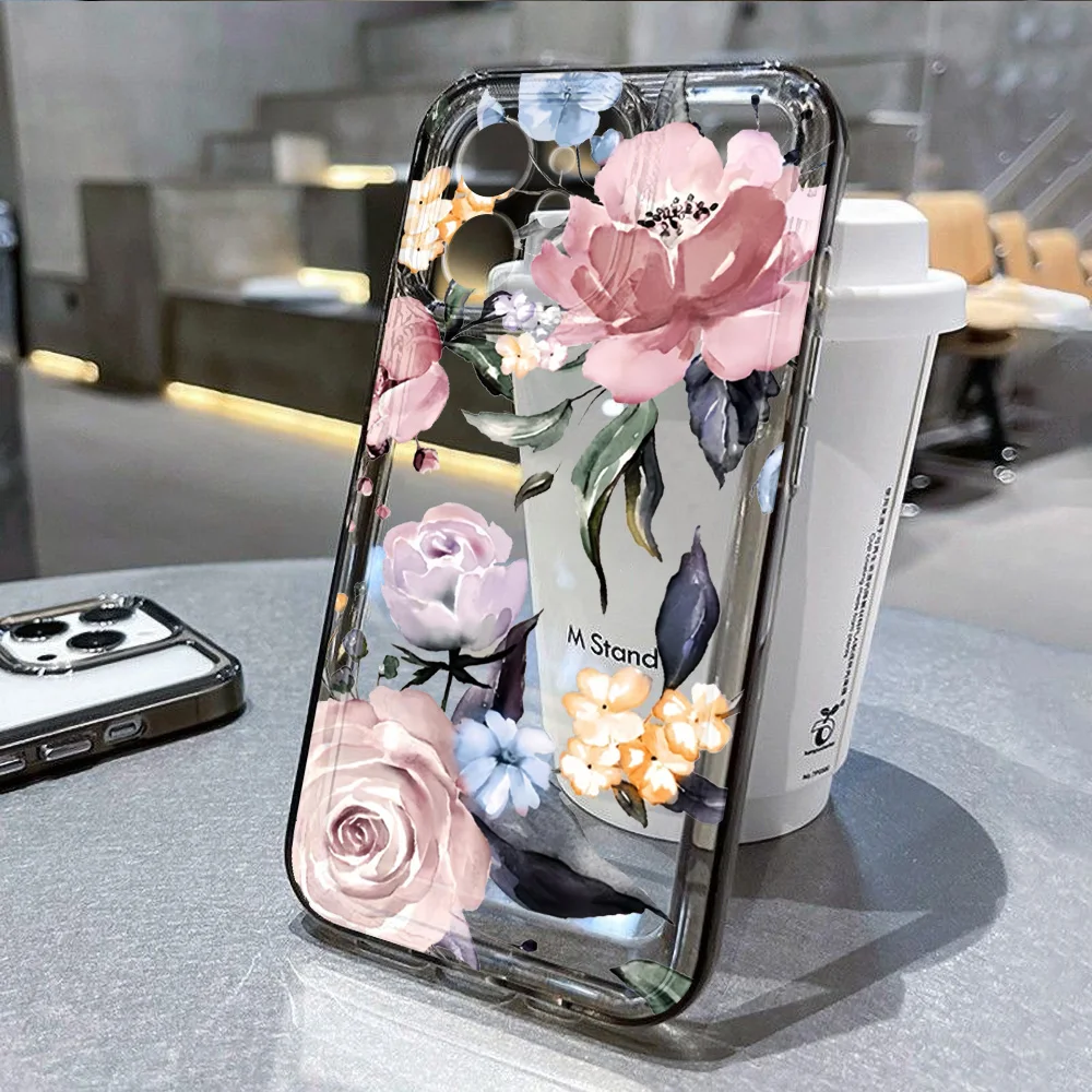 S7bf50453d2944227aa74d116f84c86c7e.webp Flower Phone Case For iPhone 11 Case iPhone 15 17 13 12 14 16 Pro Max X XR 7 8 Plus 17 Air SE 2 Soft Silicone Shockproof Cover