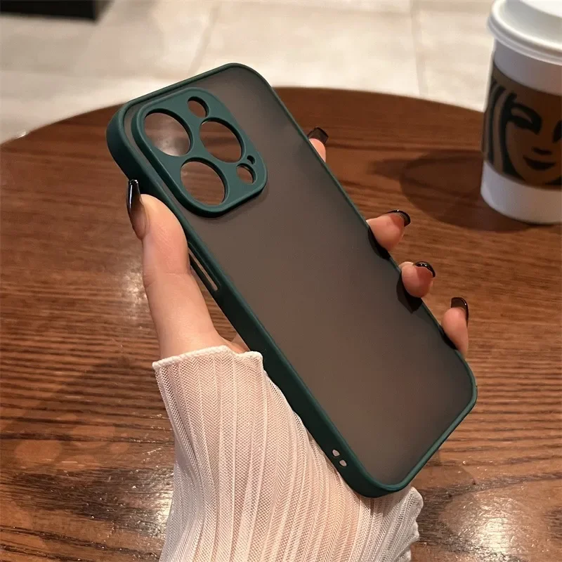 S7cb8363395144a328198deaaef3fe083W.webp Luxury Shockproof Matte Phone Case For iPhone 17 16 15 14 13 12 11 Pro Max XR XS X 7 8 Plus Mini SE 2 Bumper Transparent Cover