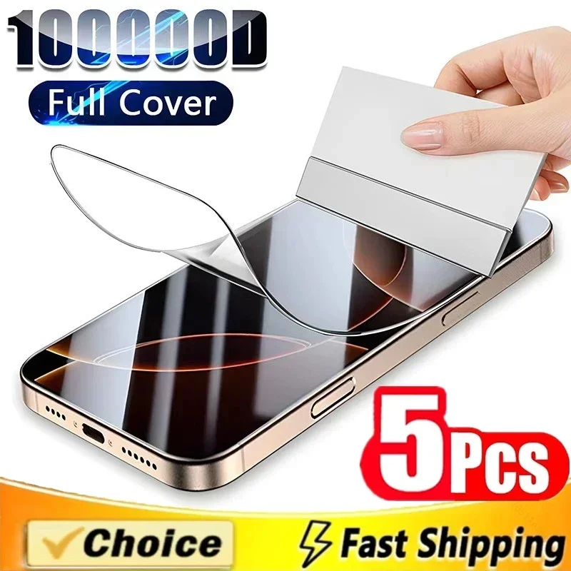 S7da92519778447cfb0a423ec736fdde8s.webp 5Pcs Hydrogel Film for IPhone 16 14 13 12 11 15 Pro Max Mini 7 8 14 15 16 Plus Screen Protector for IPhone X 17 XS MAX Not Glass