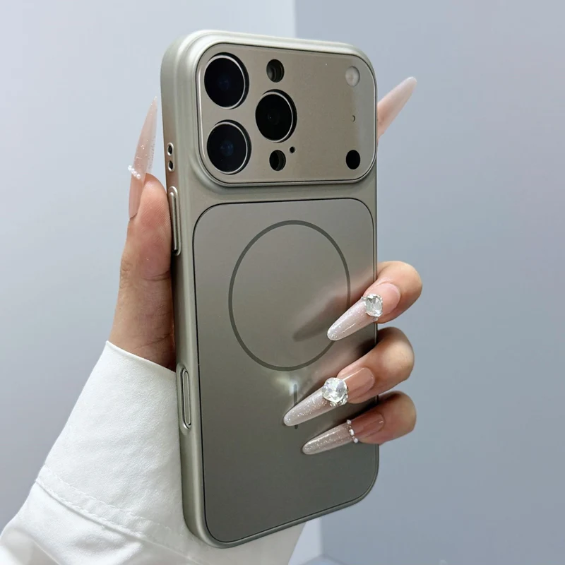 S7dac447553f949fd92d6340a7f97cc6cL-1.webp Frosted Camera Lens Protection Magnetic MagSafe Case For iPhone 17 17Pro Max 16 Pro 15 14 13 Matte Wireless Charging Armor Cover