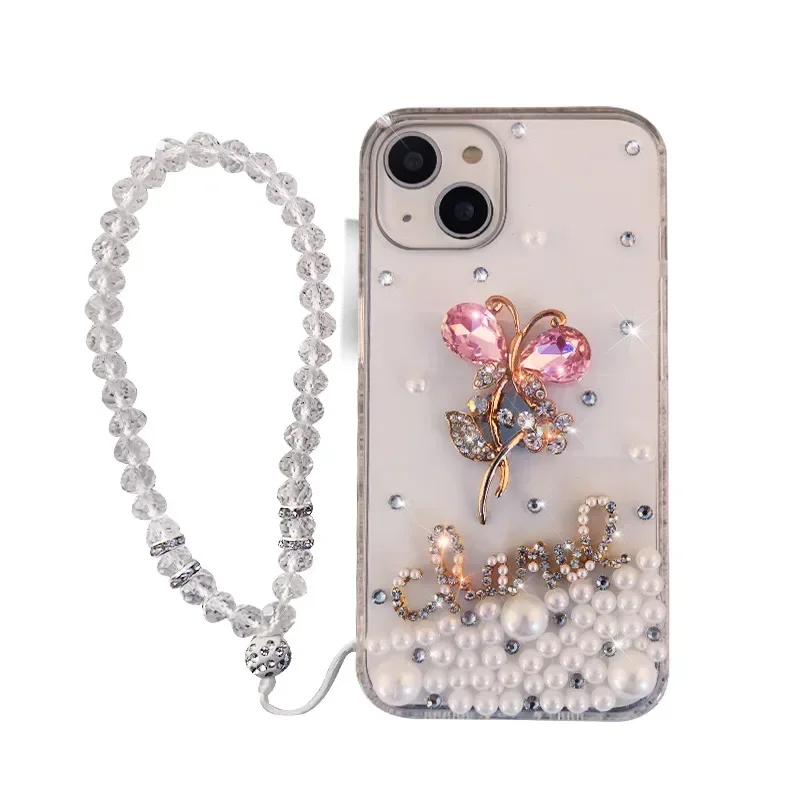 S7e91d24d7e934fe0988790751b50fbaeO.webp Fashion Bling Diamond Rhinestone Flower Case Cover For Iphone 17 Air 16 14 15 12 13 Pro MAX XS XR 7 8 PLUS Soft Clear Phone