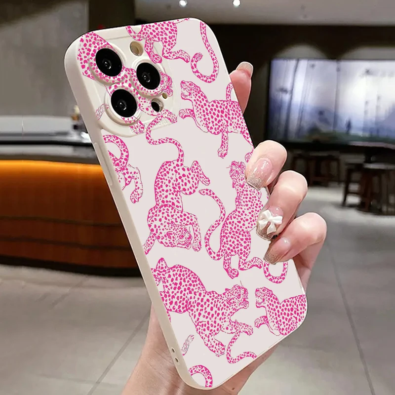 S7efa1988480e4d838ad4d77449d050729-2.webp Pink Leopard Print Pattern Phone Case For iPhone 17 16 15 Pro Max 14 13 12 11 XS XR 7 8 Plus 16E Shockproof Soft Silicone Cover