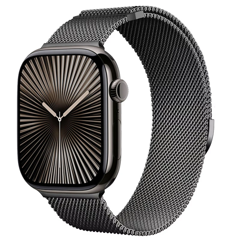 Pure Titanium Metal Milanese Strap for Apple Watch Band Ultra3/2 49mm 11 10 9 8 7 Magnetic Bracelet iWatch 6 5 4 SE2 46mm 45mm 41mm 44mm 40mm