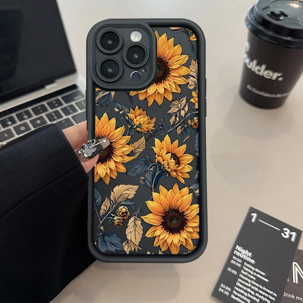 Case For iPhone 17 Cases iPhone 16 Pro Max Case Flower Printed Phone Case For iPhone 15 14 13 12 11 7 8 16 Plus 16E 17 Air Cover