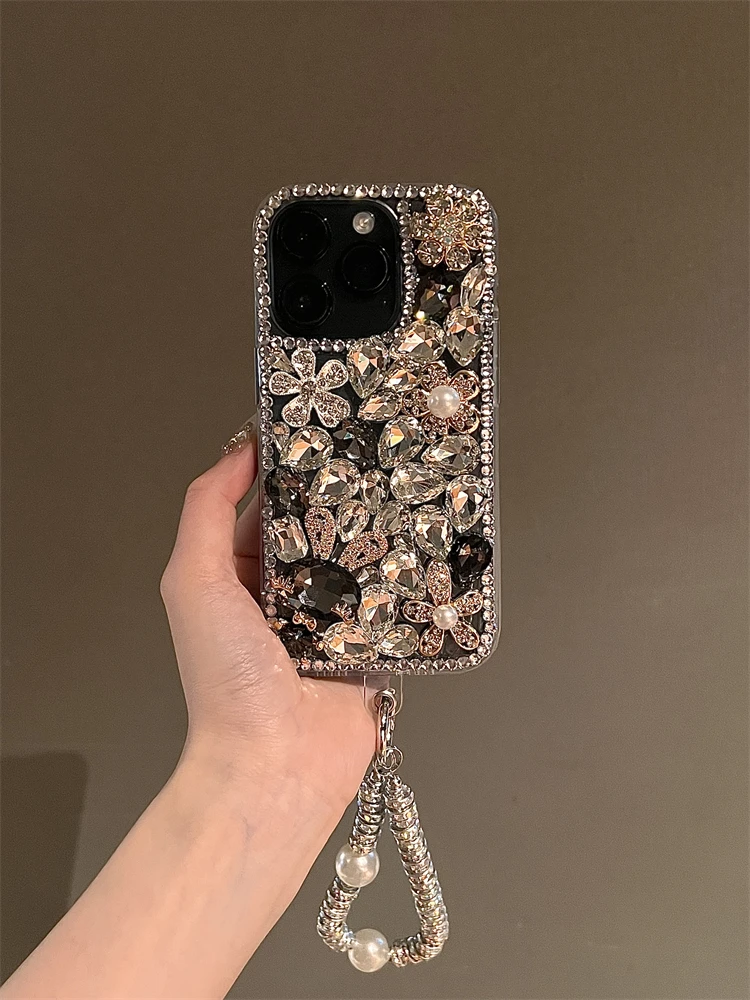 S801fff775287497b810e53a3ba02924cF.webp Luxurious Glitter Phone Case For iPhone17 15 14 13 12 11 16ProMax Plus Diamond Bling For iPhone16 17 Pro With Chain