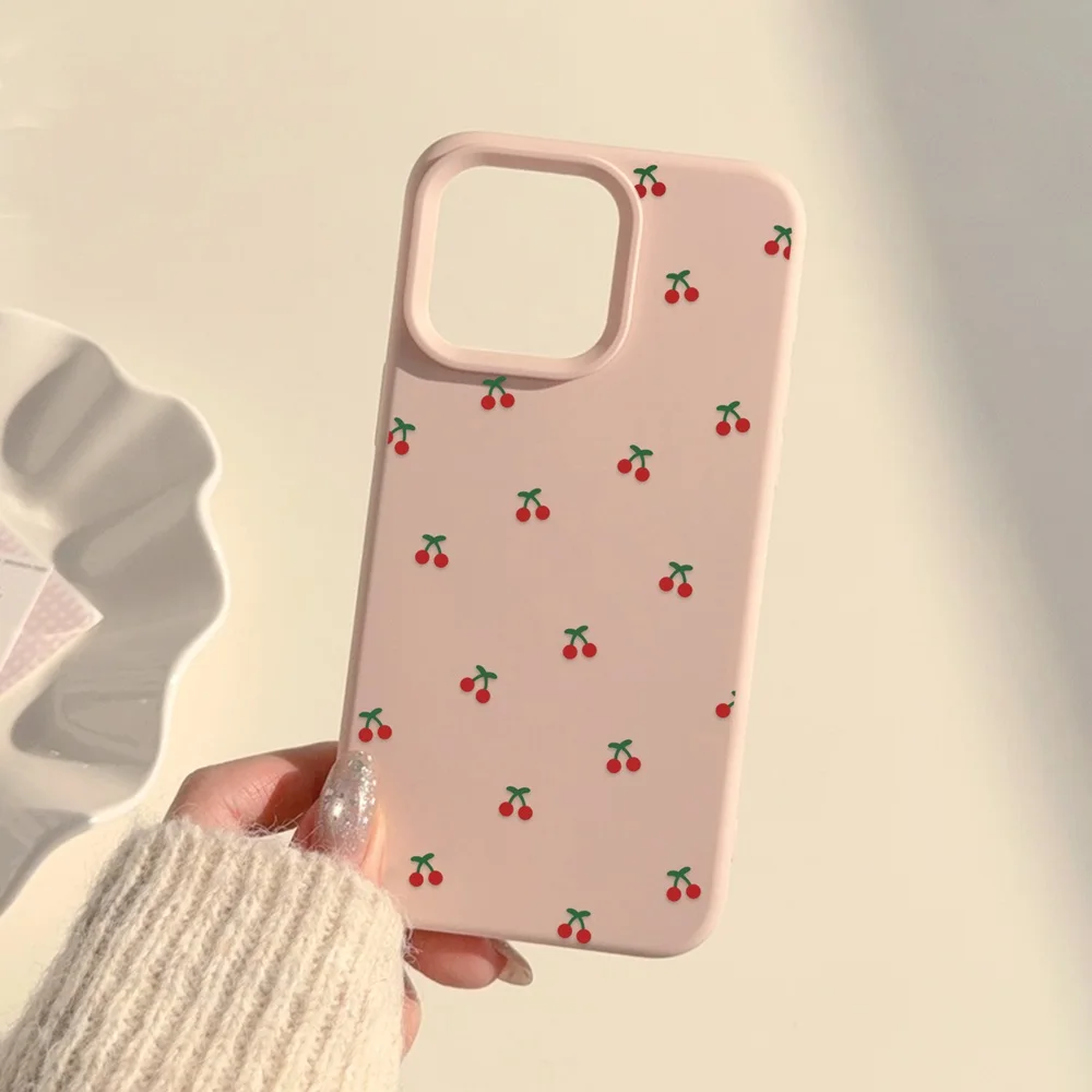 S811ad0cffcdd4ebe90927ec7eb4e6b47b.webp Cute Cartoon Cherry Pattern Phone Case For iPhone 17 16 15 14 13 12 11 Pro Max Plus Silicone Shockproof Cases Cover
