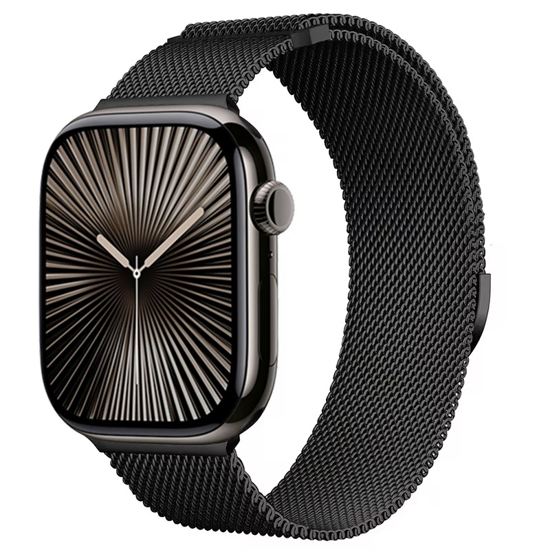 Pure Titanium Metal Milanese Strap for Apple Watch Band Ultra3/2 49mm 11 10 9 8 7 Magnetic Bracelet iWatch 6 5 4 SE2 46mm 45mm 41mm 44mm 40mm