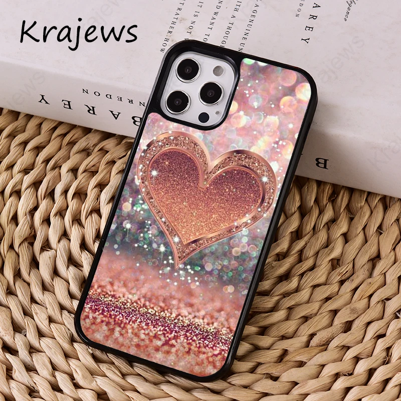 S835287a3743d4bfdae9a9557d1d630e0V-4.webp Gold Rose Pink Love Heart phone case Cover For iPhone 17 Air 14 15 16 16e Pro Max coque For apple 11 12 13 Pro Max Plus