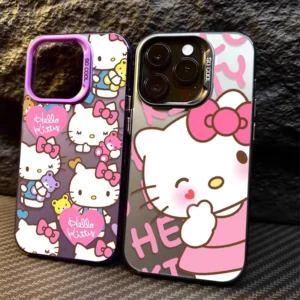 Cute Kitty Cartoon Cat Case for iPhone 17 16 15 14 13 12 11 Pro Max Plus 17 Air 16E X XR XS Max Hard Shockproof Bumper Cover