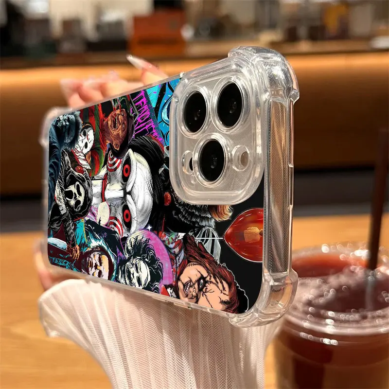 S867c5772937f442797cd3a7f391ee138N.webp Michaels Myers Horror Halloween Phone Case Clear For iPhone 17 16 14 15 11 12 13 Pro Max 16E 16 Plus 17Air Soft Shockproof Cover