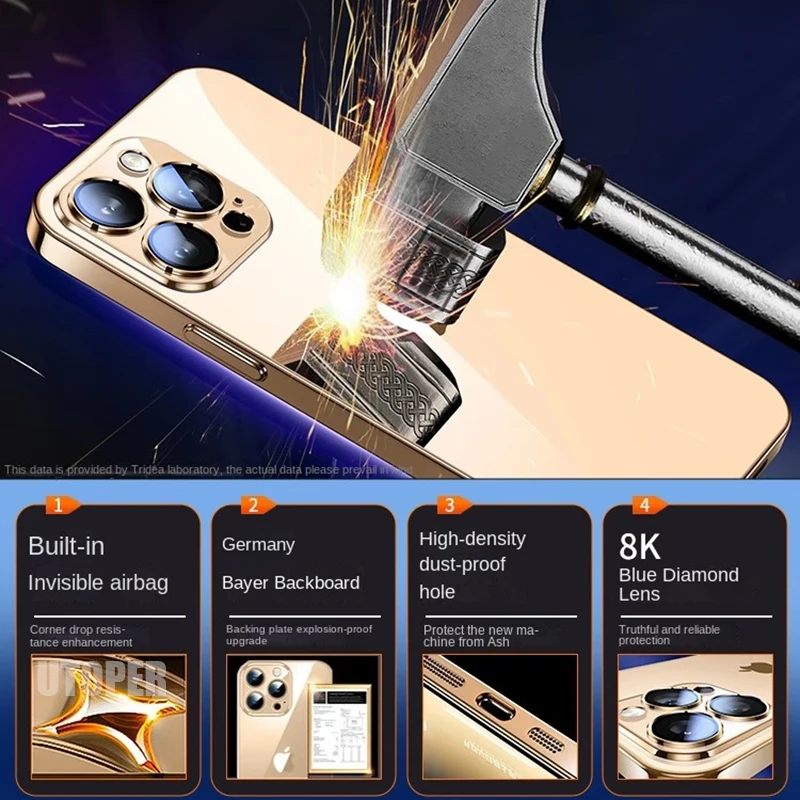 S8690fb232e9d4dfcb2041c58a38d33f8v.webp Luxury High Quality Upgrade Plating TPU Soft Case for iPhone 17 Air 16 15 14 13 12 11 Pro Max Plus Clear Lens Film Protect Cover