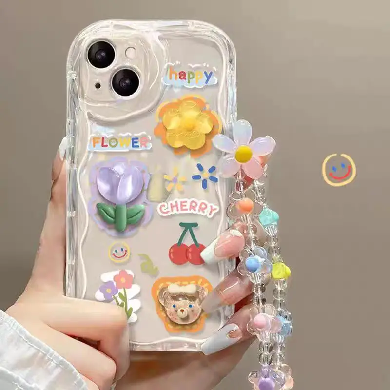 S86cf739e6e954d2ea15f9fa2cd9c63a1i.webp 3D Cute Pink Flower Phone Chain Lanyard Case for Iphone 17 Air 16 Pro Max 11 12 13 14 15 Pro Max Plus Mini Hang Cover