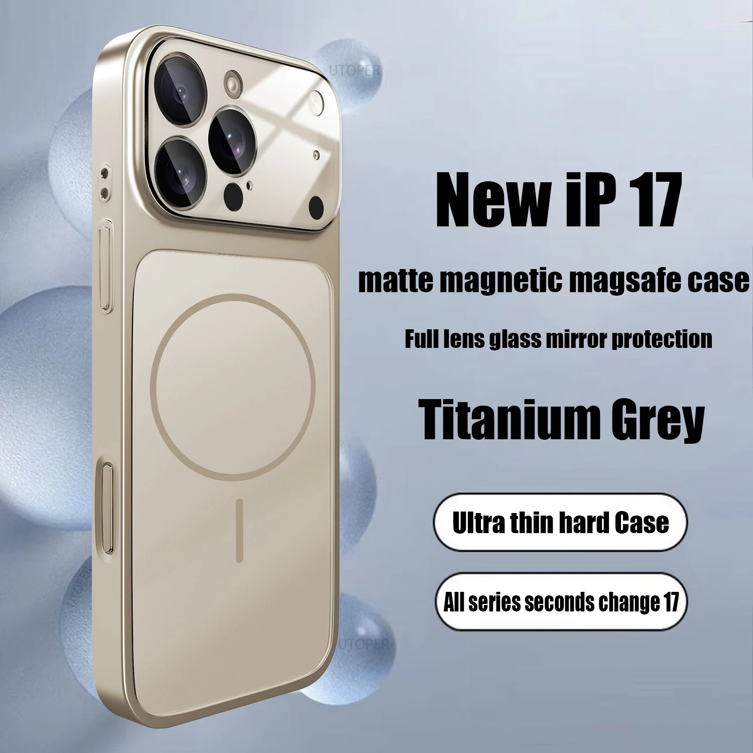 S86fde057c2674f66aec445a6b2bc4274x.webp Luxury Large Frame Glass Lens Protect New Phone Case for iPhone 17 Air 16 15 14 13 Pro Max 17 Pro Magsafe Magnetic PC Hard Cover