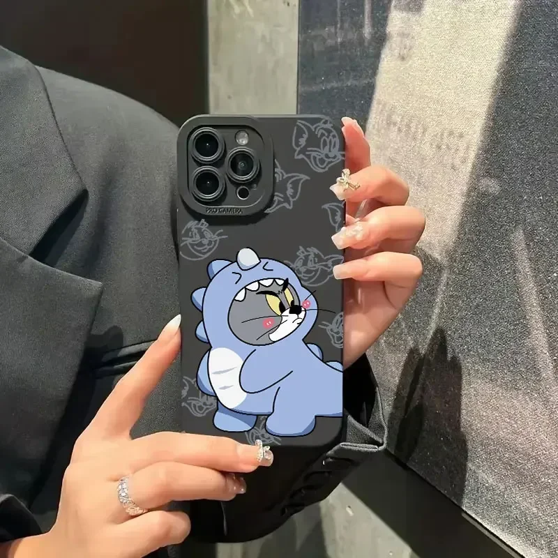 S87670d1f13a1424c8670a9d7736585783-1.webp Cartoon Tom and Jerry Couple Phone Case For iPhone 16 11 12 13 14 15 Pro Max Mini Plus XS X XR Max 7 8 SE Shockproof Back Cover