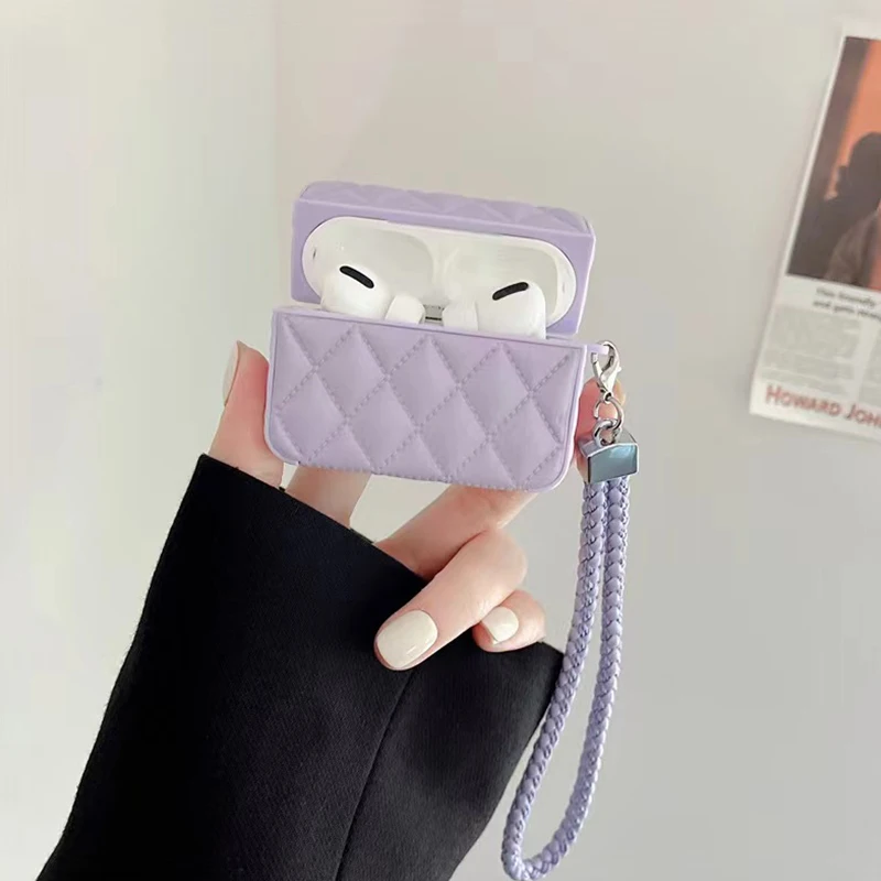 Leather PU Earphone Cover For AirPods 4 For AirPods Pro 2nd Cases For AirPods 3 2 1 Anti-lost Headphone Bag