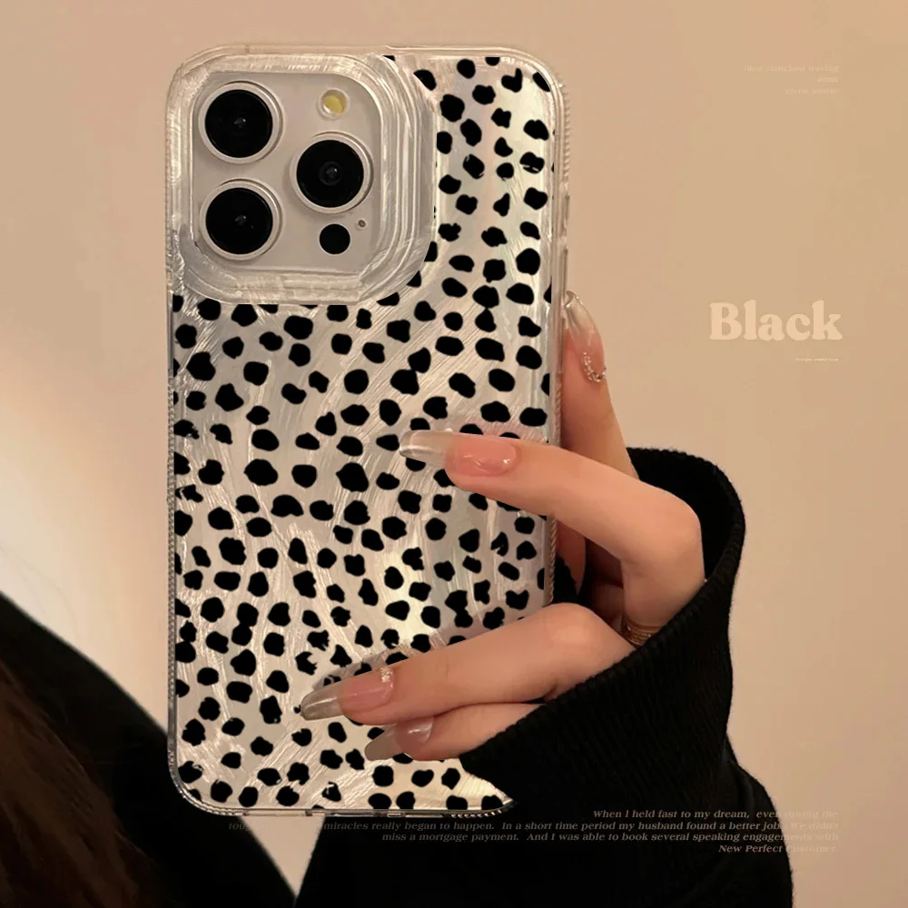 Leopard Love Point Print Phone Case For iPhone 16 17 Pro Case iPhone 15 14 13 12 11 Pro Max 17 Air 16E 7 8 Plus Shockproof Cover