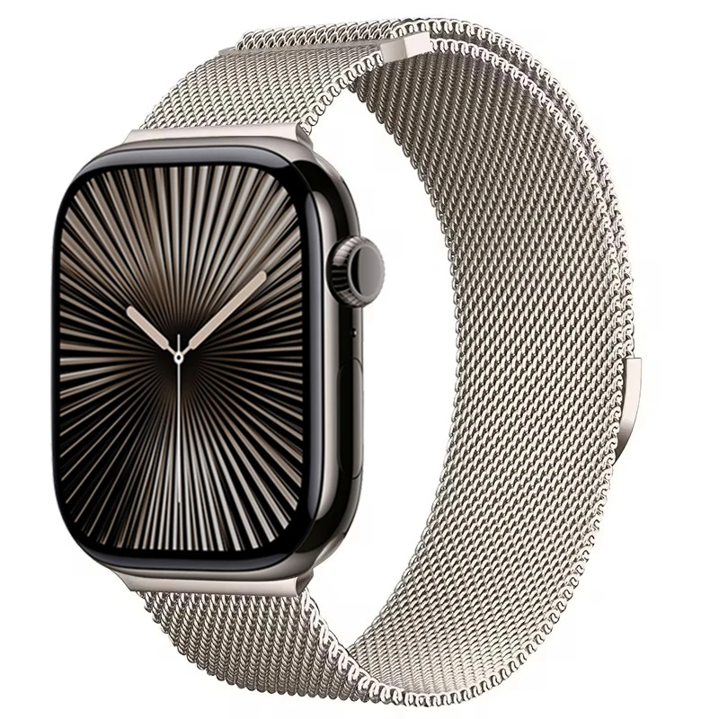 Pure Titanium Metal Milanese Strap for Apple Watch Band Ultra3/2 49mm 11 10 9 8 7 Magnetic Bracelet iWatch 6 5 4 SE2 46mm 45mm 41mm 44mm 40mm