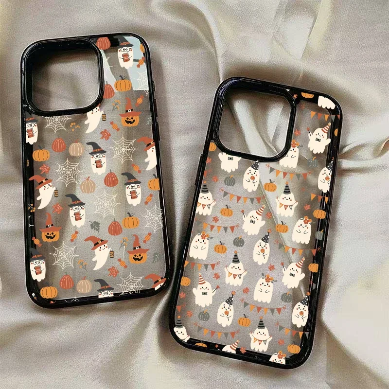 S893219d1d13f4291b9dc042641d9f823d.webp Cool Cartoon Halloween Ghost Spider Phone Case For iPhone 14 15 16 17 11 12Mini 13Pro Max XS XR 7 8Plus Lovely Clear Hard Cover