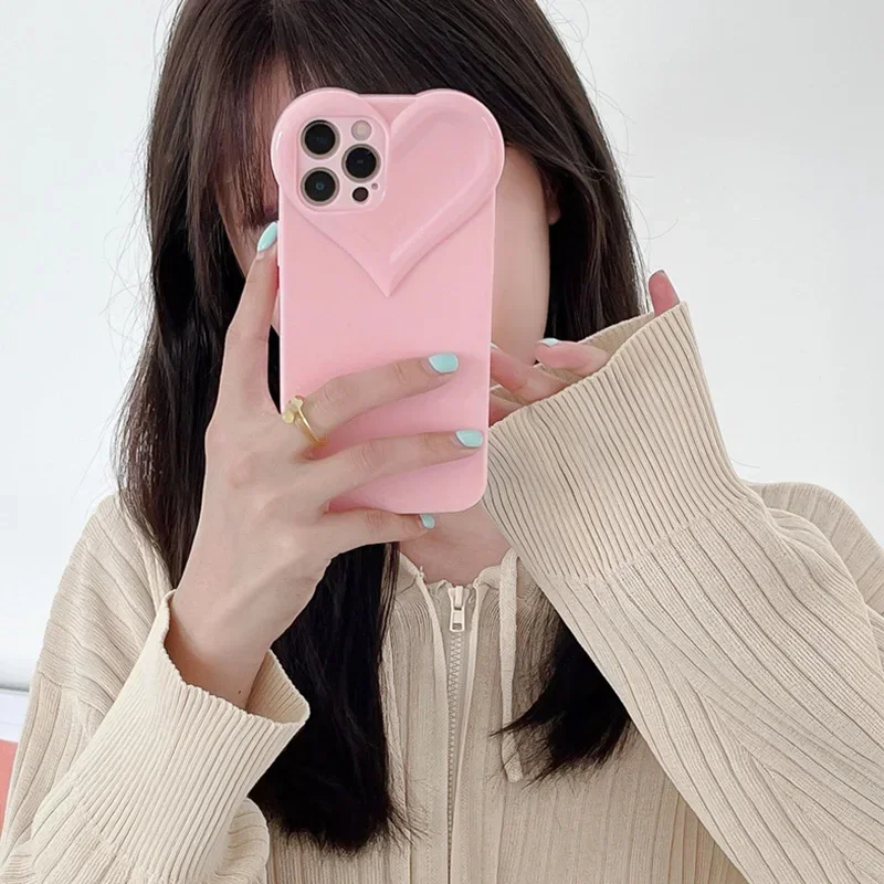 Love Heart Protect Lens Phone Cases For IPhone 17 16 Pro Max 15 14 13 12 11 Pro Xs XR 7 8 Plus SE2/SE3 TPU Shockproof Back Cover