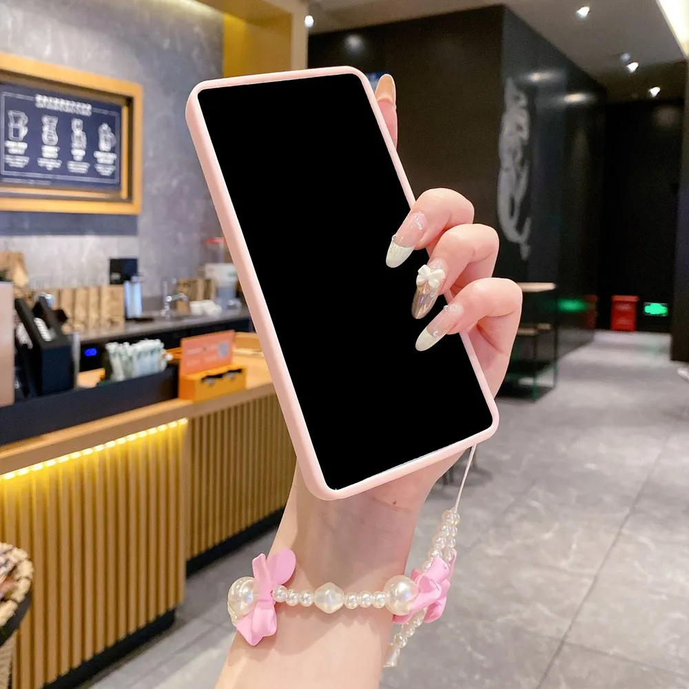 S8be9ef9a29d04cc89c6989873f1a4dd0r.webp 3D Pearl Pink Bow Lanyard Phone Case For Samsung Galaxy S25 S24 Ultra S23 S22 S21 Plus A53 A54 Bracelet Wrist Strap Soft Cover