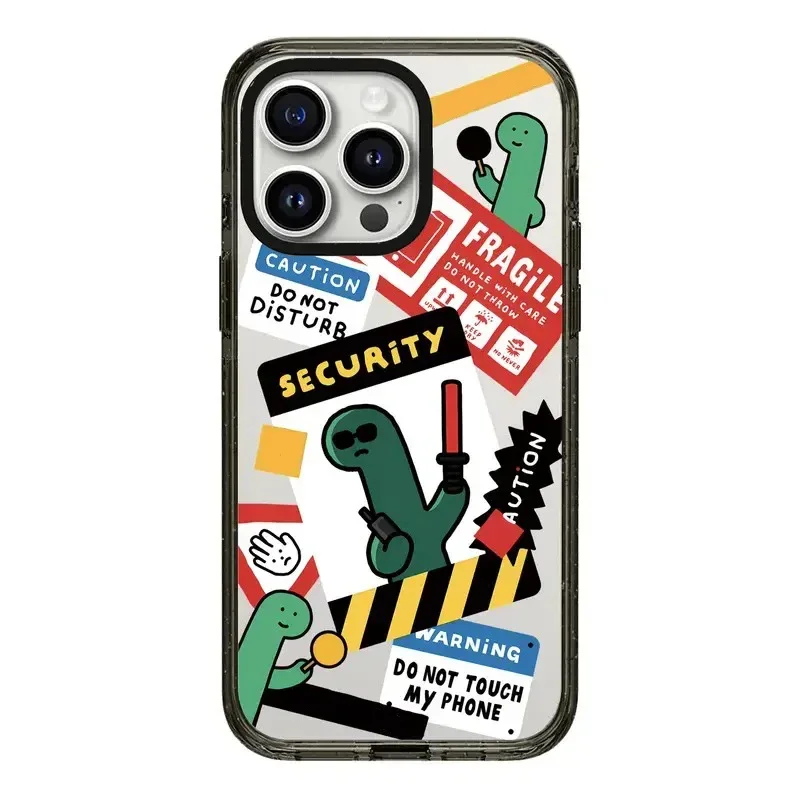 Cartoon Dinosaur Black Border 2.0 Acrylic Phone Case Cover for IPhone 12 13 14 15 16 17 Pro Max Case