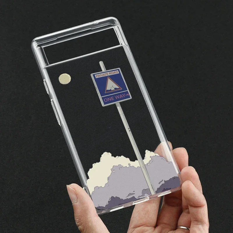 Case for Google Pixel 7a 7Pro 7 6a 6 6Pro 8A 8Pro 5G Transparent Clear Japan Anime Landscape Scenery Phone Cover Fundas Shells