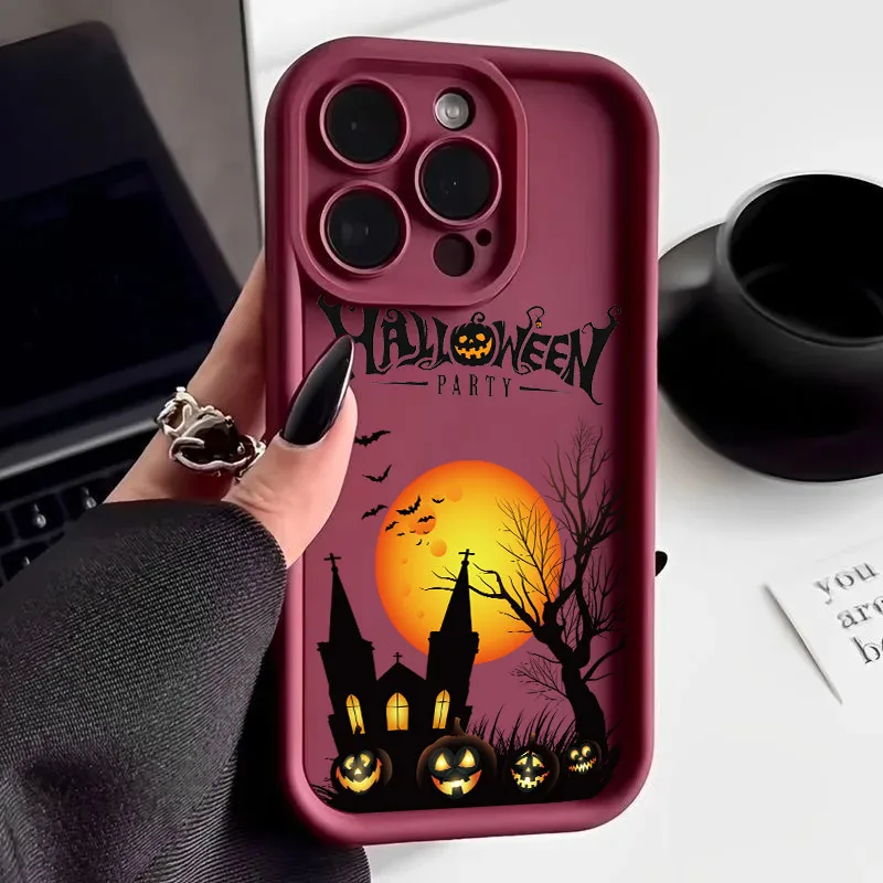 S8f9db3b333c84634adcfcca6bd8e65bfd.webp Halloween Castle Moon Soft Silicone Case For iPhone 17 Pro 14 15 Plus 11 12 13 16 Pro Max Coque 16E 17AIR Shockproof Phone Cover