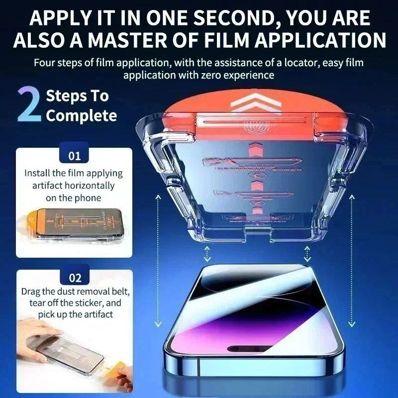 S8ffca88d69a94c3f8722ac0ba27d5724d.webp Oleophobic Coating Dust Free Easy Installation Screen Protector For iPhone 14 11 13 12 15 Pro Max Mini XS X XR 17 16 Plus Glass