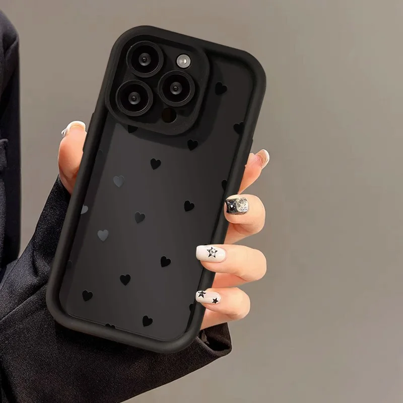 S901d5323a856417aa81896e73e4b12b0g.webp Simple Love Heart Case For iPhone 14 Pro Cases iPhone 17 16 15 11 12 13 Pro Max 14 15 Plus 17 7 8 X XR XS Max Soft Siicone Cover