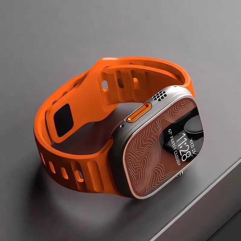 S913b4d6586664db397f76cd12f0438faD.webp Silicone Sport Strap For Apple Watch Band 49mm 45mm 44mm 42mm 40mm 41mm 38 correa bracelet iwatch Series 9 8 7 6 5 4 3 se ultra