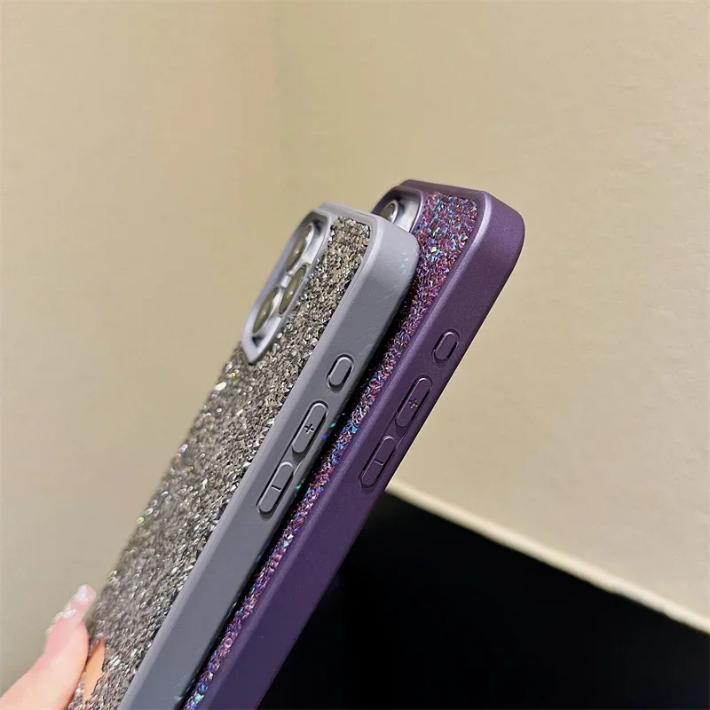 S9189af7d13d9462896e70f0188e13b20A.webp Luxury Bling Glitter Phone Case For iPhone 17 16 Pro Max 15Pro 14plus 13 12 Vogue Protective Soft Diamond Cover Protective Shell