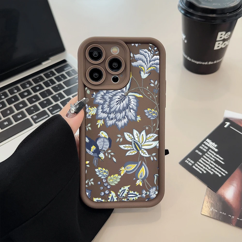 Case For iPhone 17 Cases iPhone 16 Pro Max Case Flower Printed Phone Case For iPhone 15 14 13 12 11 7 8 16 Plus 16E 17 Air Cover